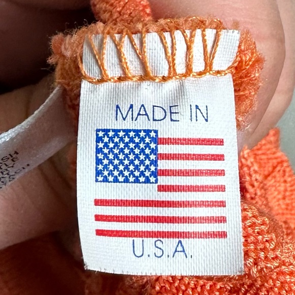 St. Croix Mondo Uomo Orange VNeck Cotton Blend Long Sleeve Luxury Sweater Large - Picture 9 of 9